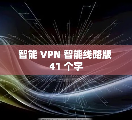 智能 VPN 智能线路版 41 个字